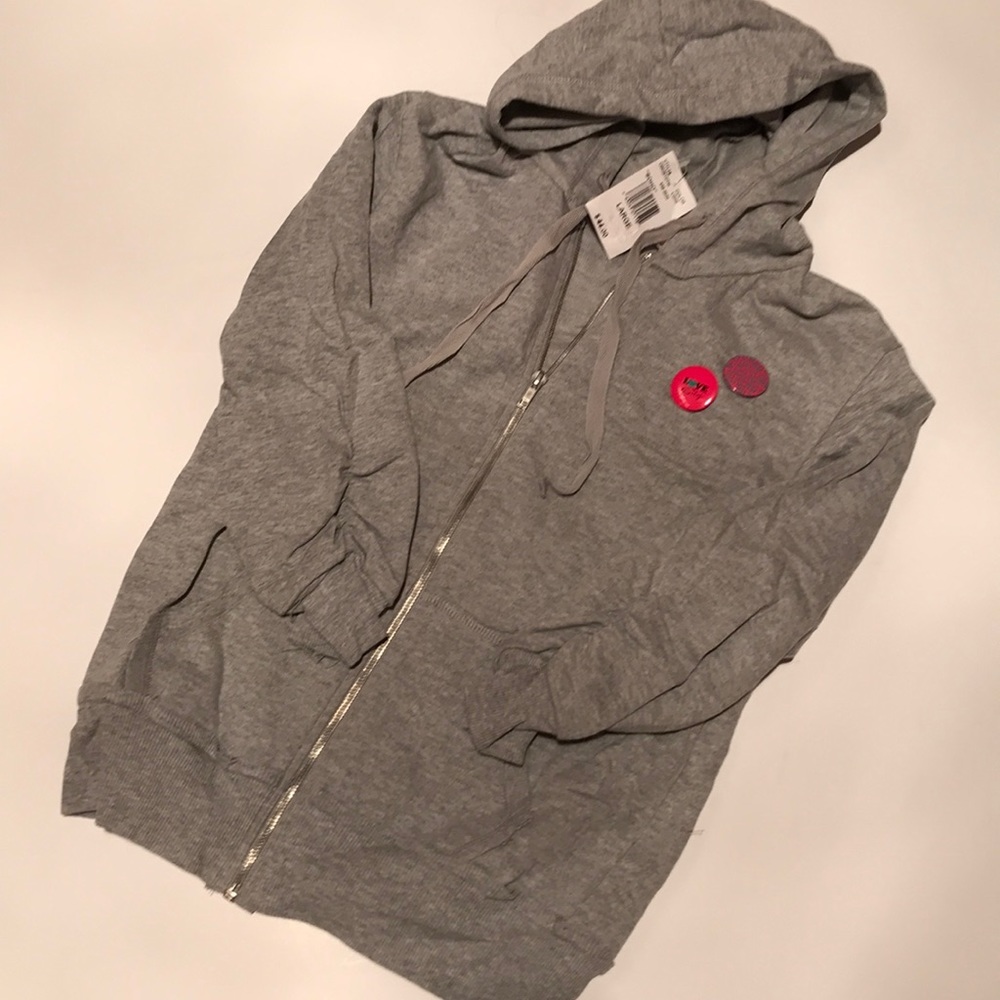 NWT lsenboyle bling peace sign hoodie L buttons - Picture 8 of 8